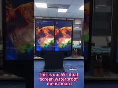 55 Inch Digital Standee Outdoor Signage Kiosk Dual Screen Windows Linux System
