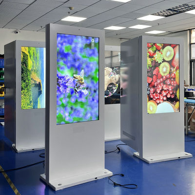 Buy 55 Inch Waterproof Outdoor Digital Signage with 10-Point Capacitive Touch and 50000H Lifespan LCD Advertising Kiosk online manufacture