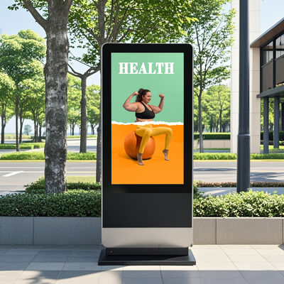 buy 55 Inch 3000Nits Brightness IP65 Waterproof Outdoor Digital Signage and Advertising Display Kiosk online manufacture