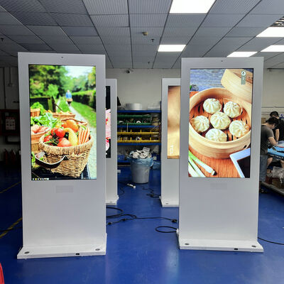 buy IP65 Waterproof 4K Resolution Outdoor Digital Signage with 3000nits Brightness LCD Totem Kiosk Touch Screen Media Player online manufacture